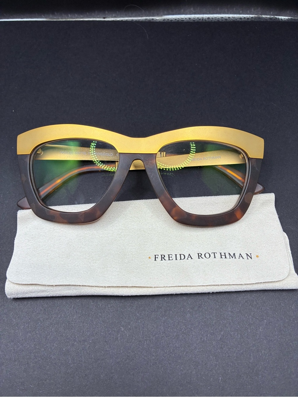Freida Rothman Women's Gold and Tortoiseshell Fashion Glasses